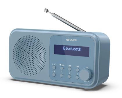 Радио Sharp Radios DR-P420(BL), PORTABLE DIGITAL RADIO, Bluetooth 5.0, 20 DAB+/DAB/FM, Auto time/date, LCD Display, Dual alarm,Micro USB x1 (power supply),3.5mm Headphone jack / line-out, STEEL BLUE