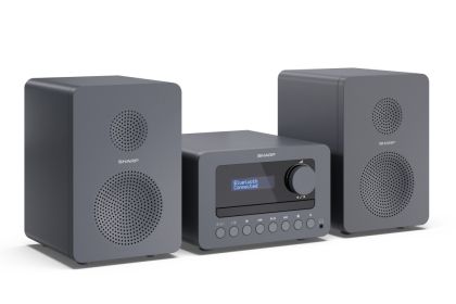 Аудио система Sharp Audio Systems XL-B514(GY), HI-FI MICRO SYSTEM, 40W (peak), FM radio with RDS,  Bluetooth v5.0, CD player, USB MP3 playback, 3.5mm Headphone jack / line-out, wooden speaker, Gray