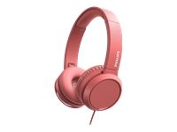 PHILIPS Headphones with mic pink 32mm speaker drivers for powerful and dynamic sound