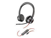 HP Poly Blackwire 8225 Blackwire 8200 series headset on-ear wired active noise cancelling USB-C black Zoom Certified