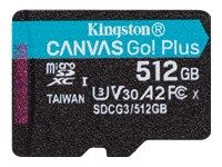 KINGSTON 512GB microSDXC Canvas Go Plus 170R A2 U3 V30 Single Pack w/o ADP