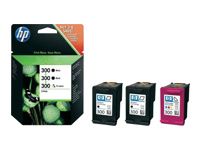HP 300 3 - Pack Original Ink Cartridge Black (2) Tri Color (1) HP Deskjet