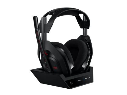 Logitech Astro A50 Lightspeed безжични слушалки с докинг станция, Черни