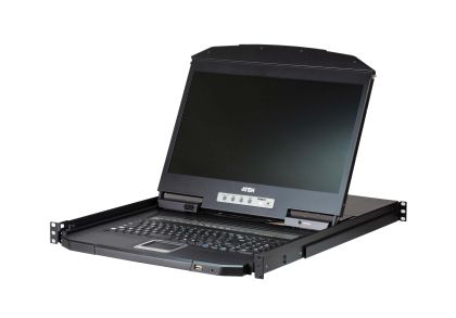 KVM Конзола ATEN 19" 8-Port PS/2-USB VGA Single Rail LCD KVM Switch