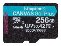KINGSTON 256GB microSDXC Canvas Go Plus Gen4 200R A2 U3 Single Pack w/o ADP