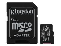 KINGSTON 64GB microSDXC Canvas Select Plus 100R A1 C10 Three Pack + Single ADP