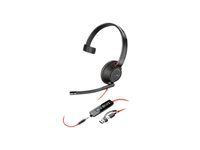 HP Poly Blackwire 5210 Monaural USB-C Headset +3.5mm Plug +USB-C/A Adapter Bulk