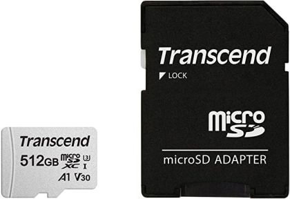 Памет Transcend 512GB microSD w/ adapter UHS-I U3 A1