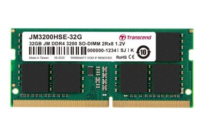 Памет Transcend 32GB JM DDR4 3200Mhz SO-DIMM 2Rx8 2Gx8 CL22 1.2V