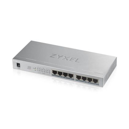Комутатор ZyXEL GS1008-HP, 8 Port Gigabit PoE+ unmanaged desktop Switch, 8 x PoE, 60 Watt