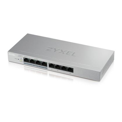 Комутатор ZyXEL GS1200-8HPv2, 8 Port Gigabit PoE+ webmanaged Switch, 4x PoE, 60 Watt