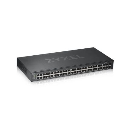 Комутатор ZyXEL GS1920-48v2, 50 Port Smart Managed Switch 44x Gigabit Copper and 4x Gigabit dual pers., hybrid mode, standalone or NebulaFlex Cloud