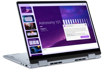 Лаптоп Dell 14 Plus 2-in-1 DB04250, Intel Ultra 9 288V (48 TOPS NPU, 8 cores, up to 4.1 GHz), 14" 16:10 FHD+(1920x1200) Touch 300nits WVA AG, 32GB, LPDDR5X, 8533MT/s (onboard), 1TB M.2 SSD PCIe, Intel Arc, FHD RGB and Mic, Wi-Fi 7, FPR, Backlit Kb, Win 11