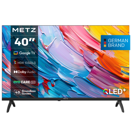 METZ Телевизор 40" 40MQF7000, FHD QLED SMART TV, Google TV, Frameless