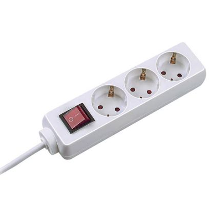 Power strip BACHMANN 3x, w/3m cable, Black