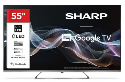 Телевизор Sharp 55JP7265E, 55" QLED Mini led Google TV, 4K Ultra HD 3840x2160 Frameless, AQUOS, DVB-T/T2/C/S/S2, Active Motion 1000, HDR10, Dolby Atmos, Dolby Vision, Google Assistant, HARMAN/KARDON, HDMI 2.1 with eARC, 3.5mm Headphone jack / line-out, US