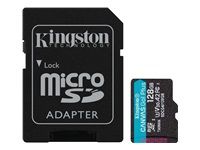 KINGSTON 128GB microSDXC Canvas Go Plus Gen4 200MB/s A2 U3 V30 Card + Adapter