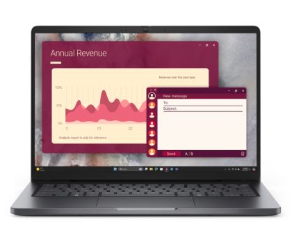 Лаптоп Dell Pro 14 PC14250, Intel Core 5 120U (10 cores, up to 5.0 GHz), 14" FHD+(1920x1200) IPS, 300nits AG, 16 GB: 1 x 16 GB, DDR5, 5200 MT/s, 512 GB SSD, Intel graphics, FHD HDR IR Cam and Mic, Wi-Fi 6E, FPR, Backlit Kb, Win 11 pro, Magnetite, 3Y PS