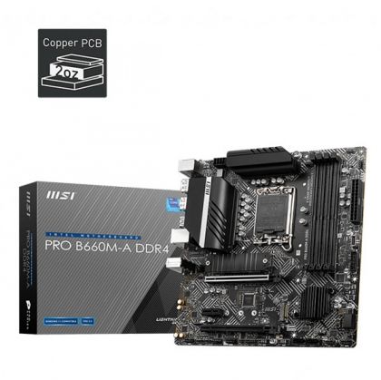 MB MSI PRO B660M-A DDR4, DP/HDMI, 4xD4, 2xM.2