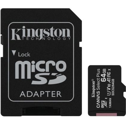 Micro SDHC 64G UHS-I Cl10+Adapter,Kingston Select+