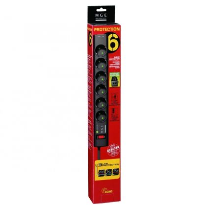 SURGE Protector Eaton 6 Tel DIN, w/1m cable, Black