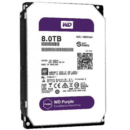 HDD 8TB WD Purple, WD80PUZX, 128MB, S-ATA3