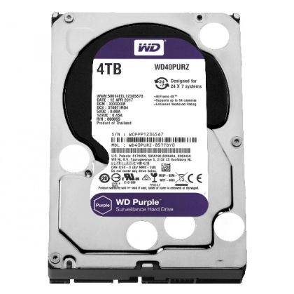 HDD 4TB WD Purple, WD40PURZ, 64MB, S-ATA3