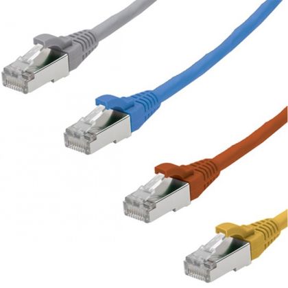 Patch cable S/FTP Cat.6 2m Krone, Or/Gray/Blue/Yel