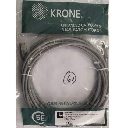 Patch cable FTP Cat. 5e 5m Krone, Gray