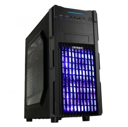 Case Antec ATX Gaming GX200 Blue w Window, Black