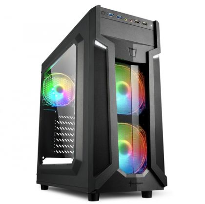 Sharkoon Middle VG6-W RGB, Window, Black w/RGB Led