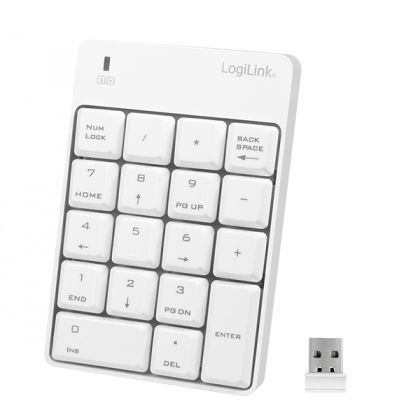 NumPad 18 keys, Wireless, White, LogiLink ID0186