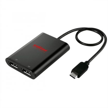 USB3.1 C to 2xDP Adapter, M/2xF, Roline 12.02.1133