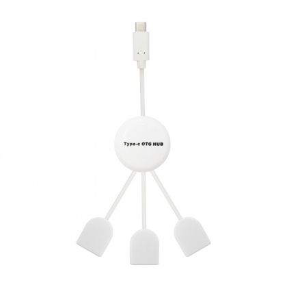 USB HUB 3xUSB3.1, USB-C, OTG, White, 12050