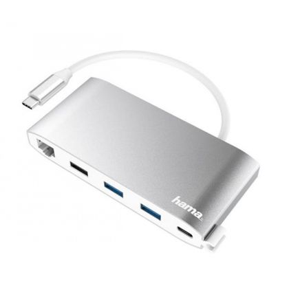 USB-C Multiport HAMA 200111, VGA/HDMI/LAN/USB C+A