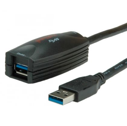 Cable USB3.0 A-A M/F+Repeater,5m,Roline 12.04.1096