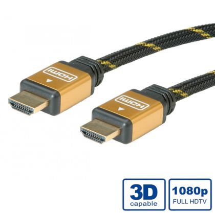 Cable HDMI M-M, v1.4, 10m,Gold, Roline 11.04.5506