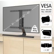 Стойка за TV HAMA Design, Регулируема, До 165 cm (65"), 40 кг, Черен
