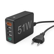 USB Charger 5x, 51W PD/QC3.0, HAMA-210536