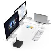Докинг станция 10 в 1 HAMA Connect2Office Pro, USB-A, USB-C (PD), HDMI, DisplayPort, LAN/Ethernet, Сива