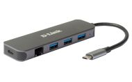 USB хъб D-Link 5-in-1 USB-C Hub with Gigabit Ethernet/Power Delivery
