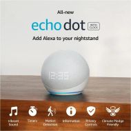 Преносима смарт тонколона Amazon Echo Dot 5, Гласов асистент, Alexa, Часовник, Бяла