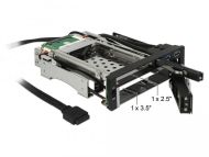 Вътрешно чекмедже Delock 5.25&Prime;, За 1 x 2.5&Prime; + 1 x 3.5&Prime; SATA HDD + 2 x USB 3.0 ports