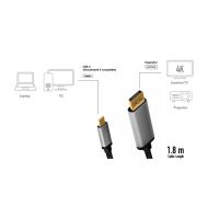 Cable USB Type C - DP, M/M, 1.8m,4K/120Hz,CUA0100