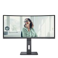 Монитор AOC CU34P3CV, 34" VA WLED, Curved 1500R, 3440x1440@100Hz, 4ms GtG, 1ms MPRT, 300cd m/2, DCR 3000:1, 50M:1, AdaptiveSync, FlickerFree, Low Blue Light, 5Wx2, Tilt, Height Adjust, Swivel, HDMI, DP, USB hub