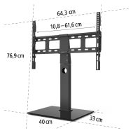 Стойка за TV HAMA, Регулируема, 165 cm (65"), 40 кг, Черен
