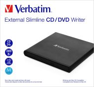 Оптично устройство Verbatim Mobile DVD ReWriter USB 2.0 Black (Light Version)
