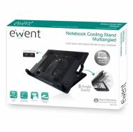 Notebook Cooler Ewent EW1258, USB Hub, Black