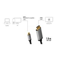 Cable USB3.2 Type C - HDMI, M/M, 4K, 1.8m, CUA0101