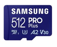 Памет Samsung 512GB micro SD Card PRO Plus with Adapter, UHS-I, Read 180MB/s - Write 130MB/s